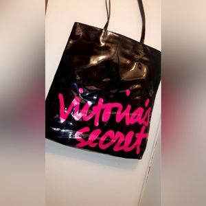 victoria’s secret tote bag hot pink/black